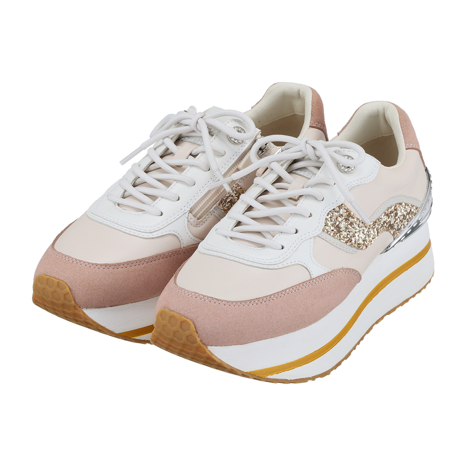 フィットジョイ シープレザー 厚底 ゴージャススニーカー