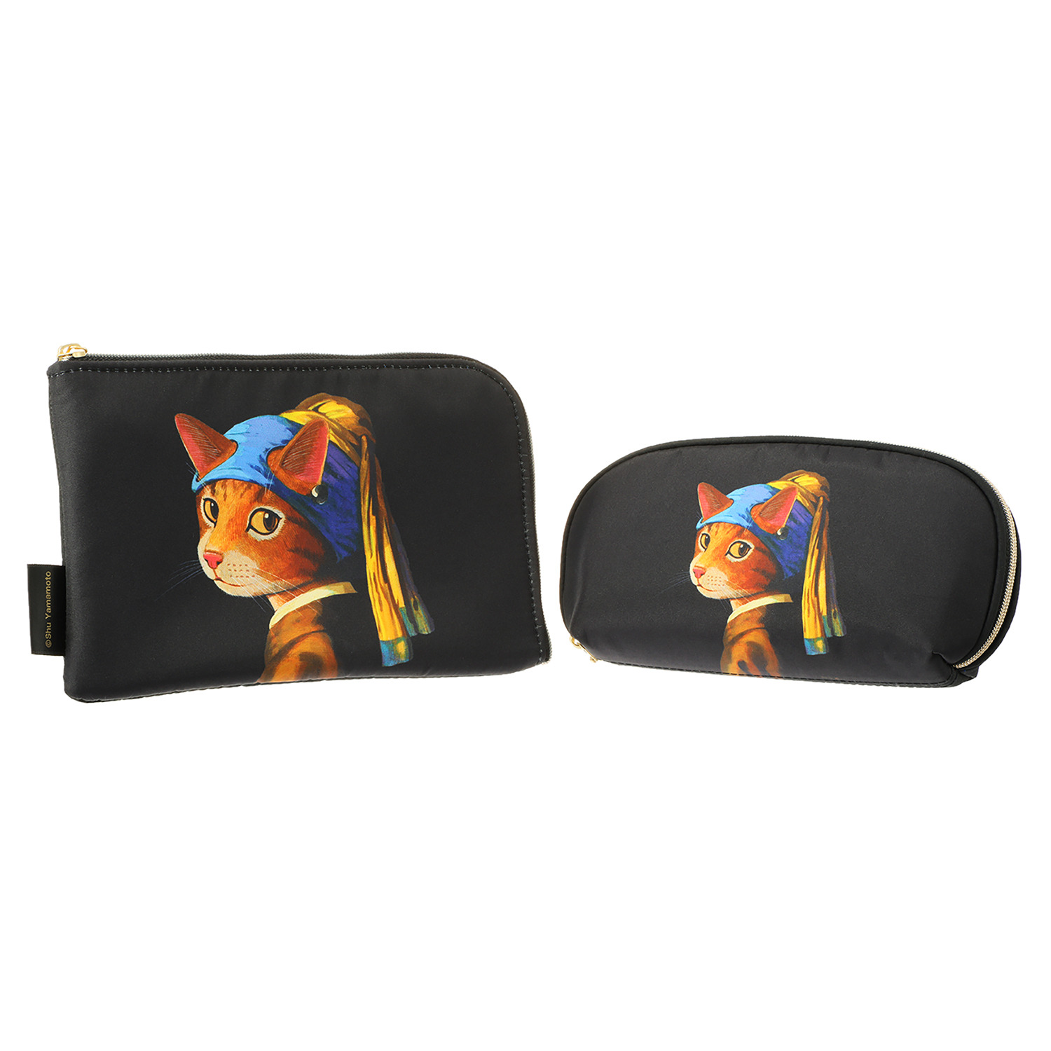 キャットアート メガネポーチ＆ Ｌ字ポーチ