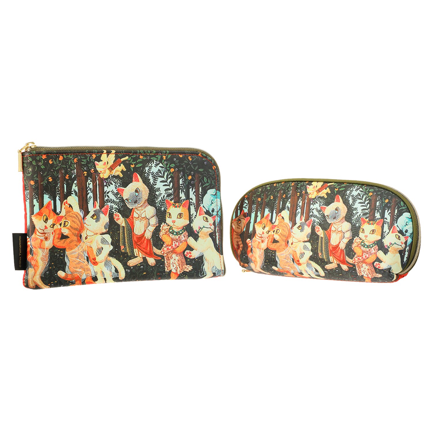 キャットアート メガネポーチ＆ Ｌ字ポーチ