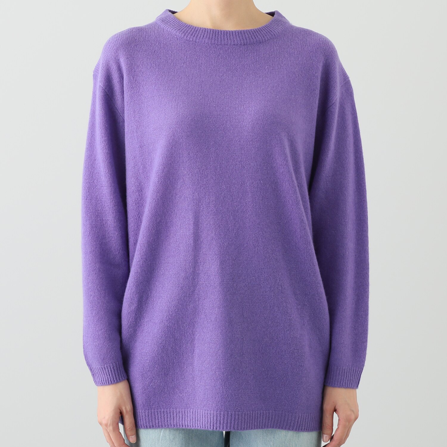 元町ゼラール 内モンゴル産 カシミヤ１００％ ラウンドネック チュニックプルオーバー 