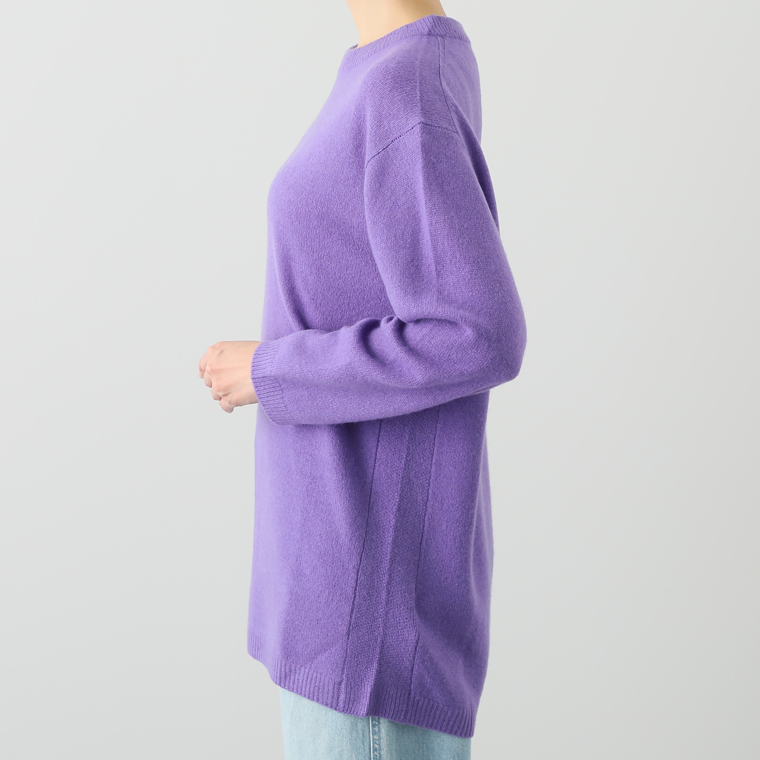 元町ゼラール 内モンゴル産 カシミヤ１００％ ラウンドネック チュニックプルオーバー 