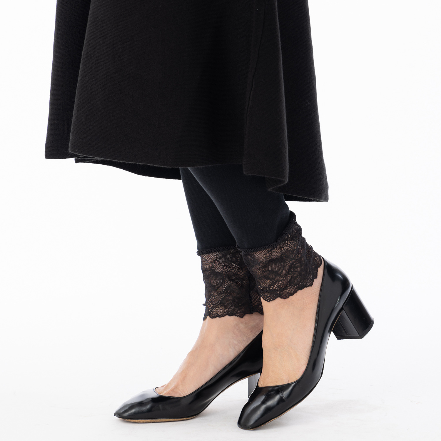 マリランテ 吸湿発熱・吸放湿 柔らかのびのび素材使用 タケダレースアクセント エレガントレギンス