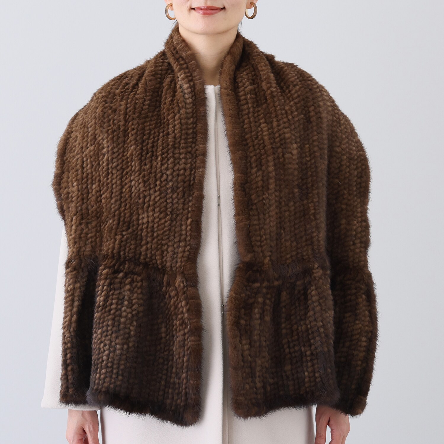 ミンクヤーンストール