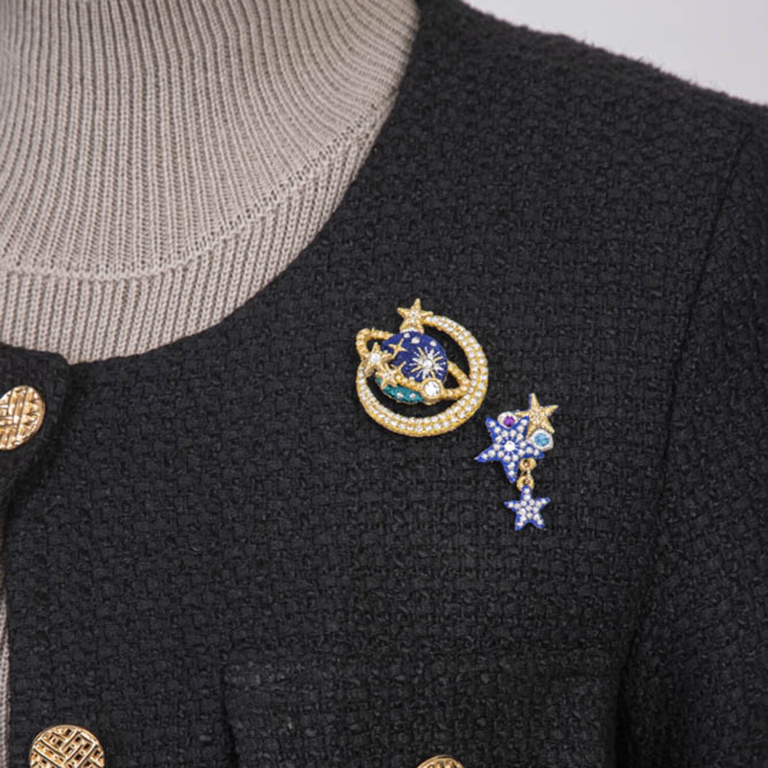 ラカム ドリームトリップシリーズ 手作業組み立て 立体刺しゅうブローチ ２点セット