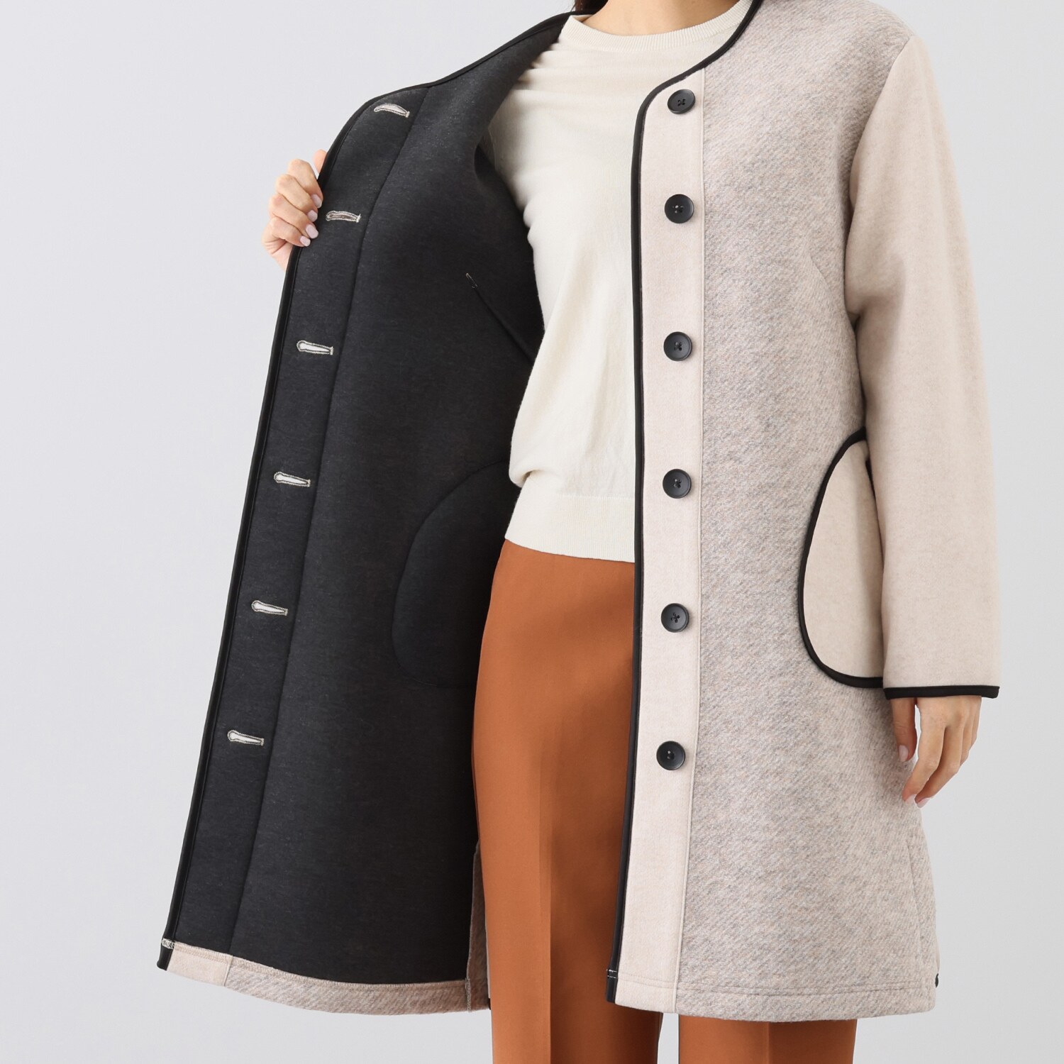 スタイル・ラヴィー ツイードボンディング パイピングコート