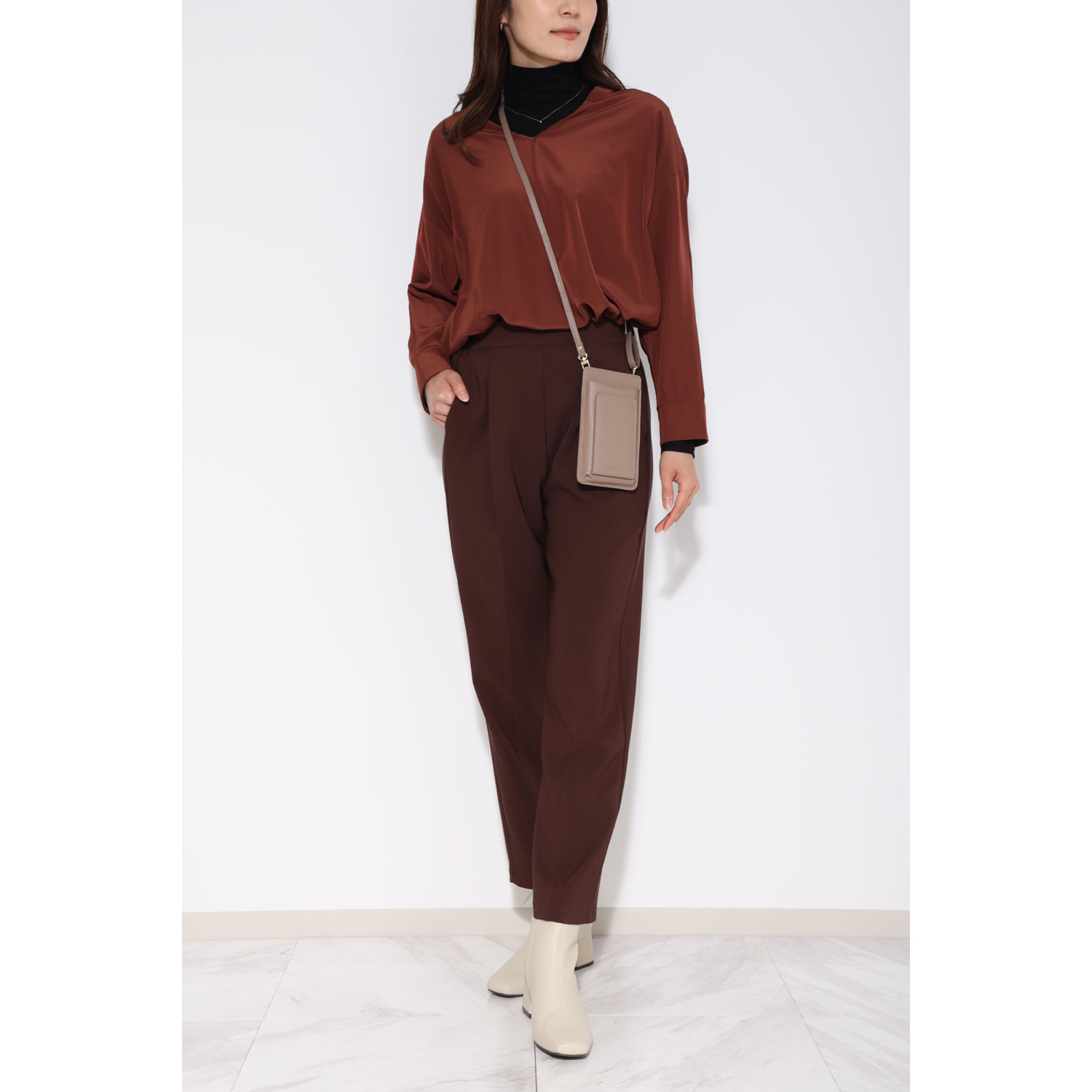 リズデイズ 牛革 ハンドル付 ２ウェイ スマホショルダーバッグ