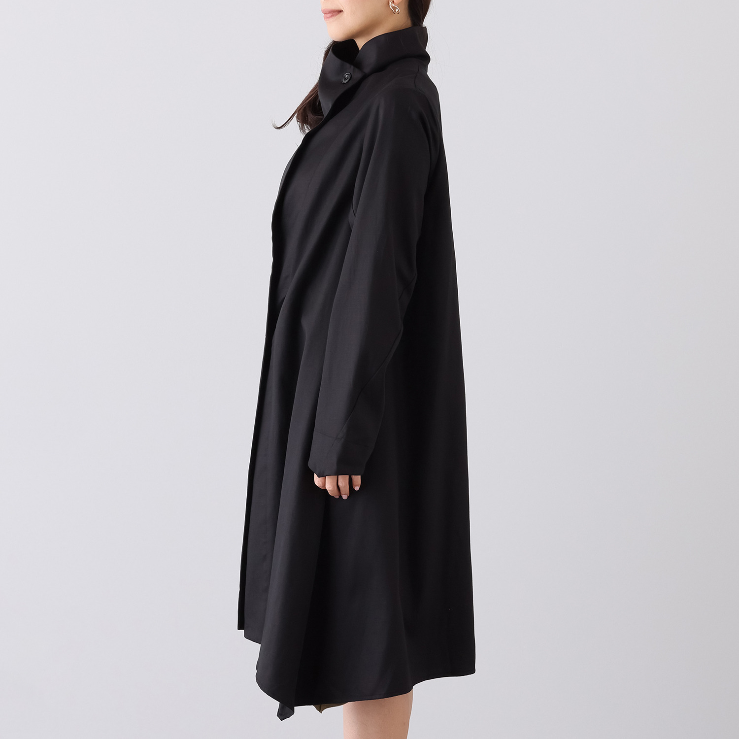 イロフシ フォーマルにも着られる 高級感を演出する 黒天泣ロングコーディガン