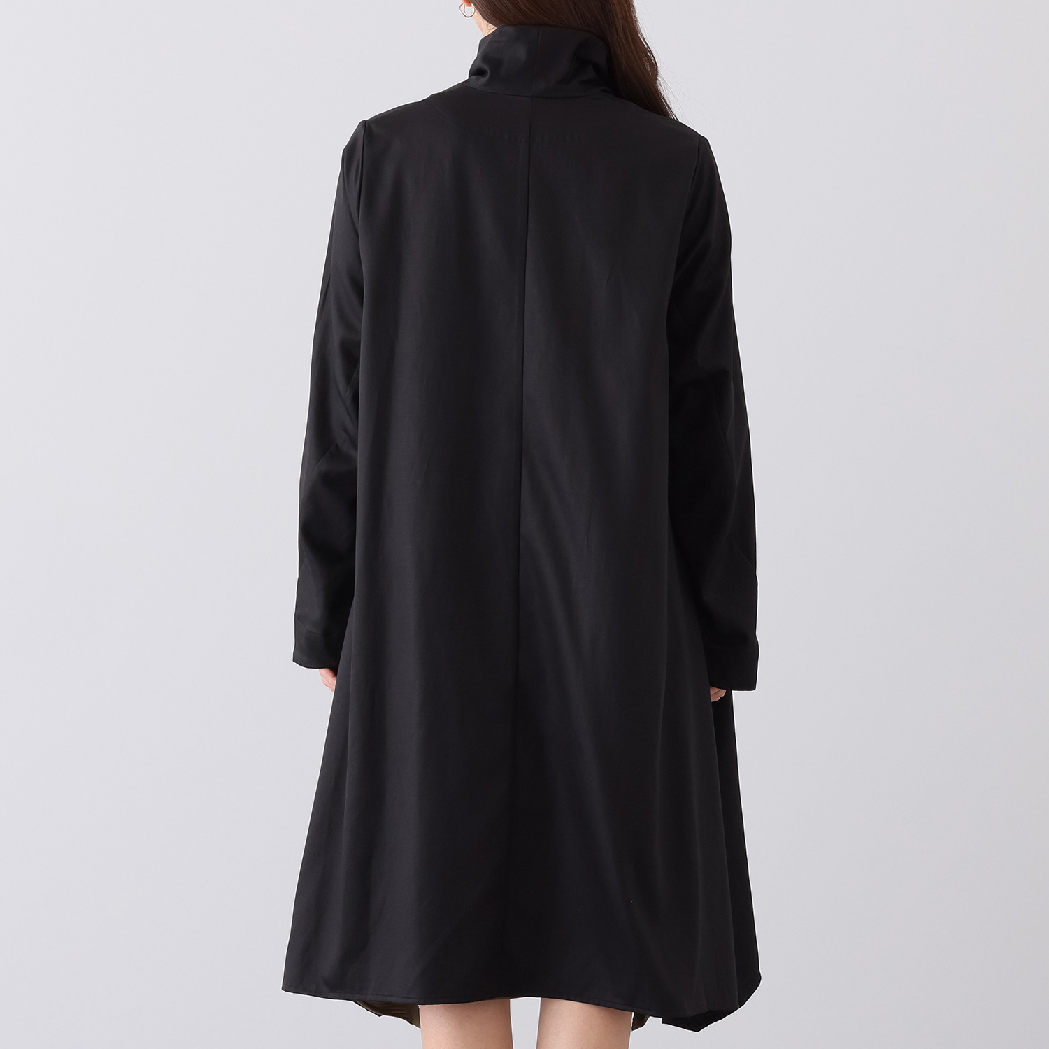 イロフシ フォーマルにも着られる 高級感を演出する 黒天泣ロングコーディガン