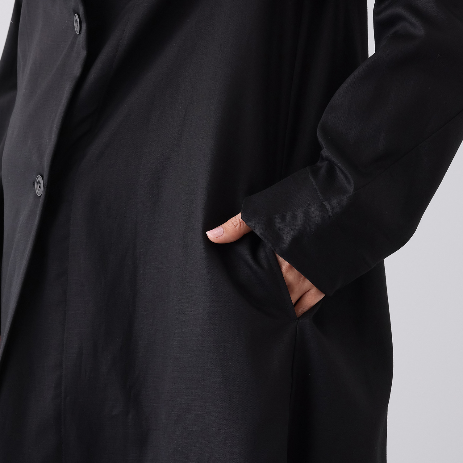 イロフシ フォーマルにも着られる 高級感を演出する 黒天泣ロングコーディガン