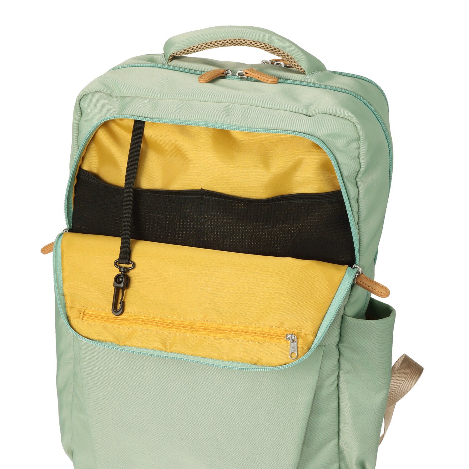 カバッグ はっ水ナイロン ガバッと開く前ポケット付 時短リュック“グランデ”