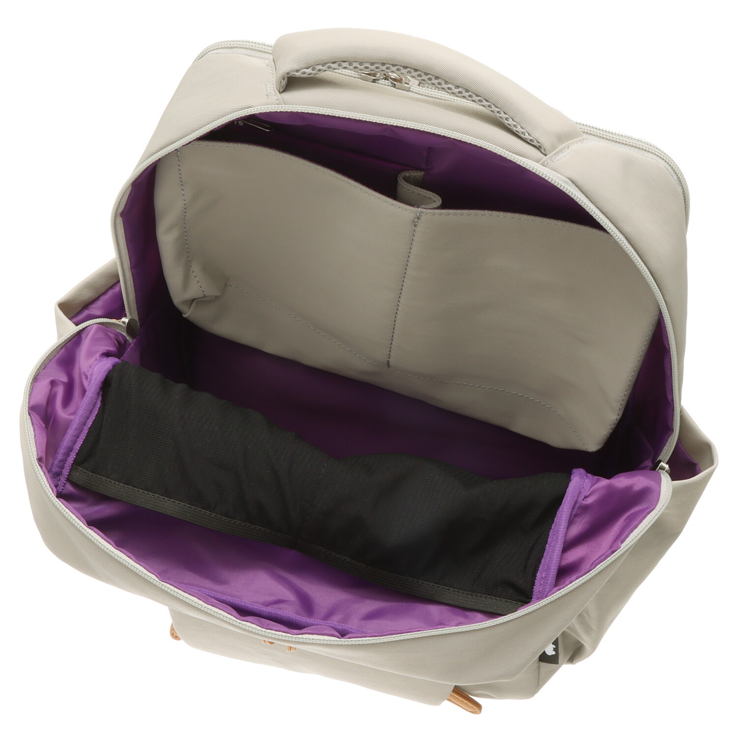 カバッグ はっ水ナイロン ガバッと開く前ポケット付 時短リュック“ミニ”