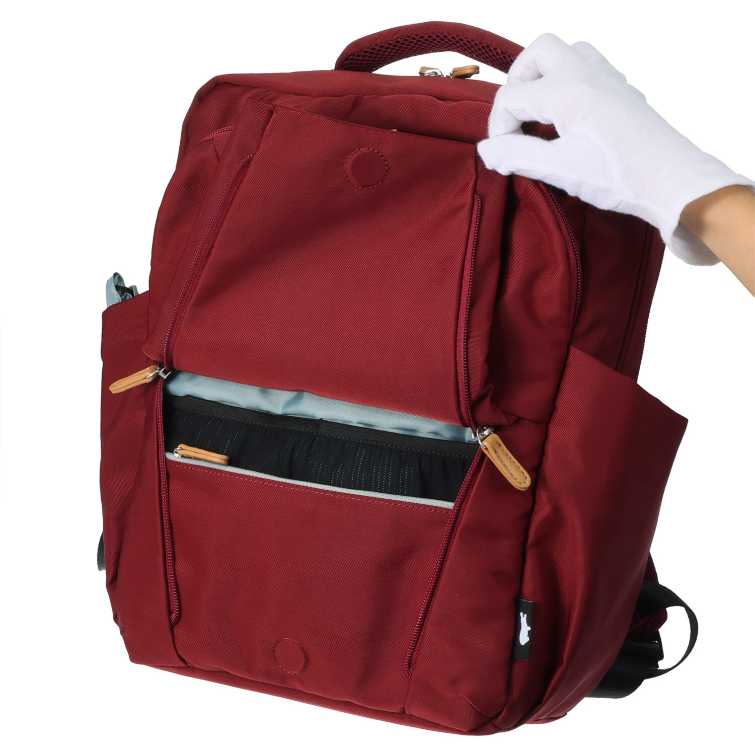 カバッグ はっ水ナイロン ガバッと開く前ポケット付 時短リュック“ミニ”