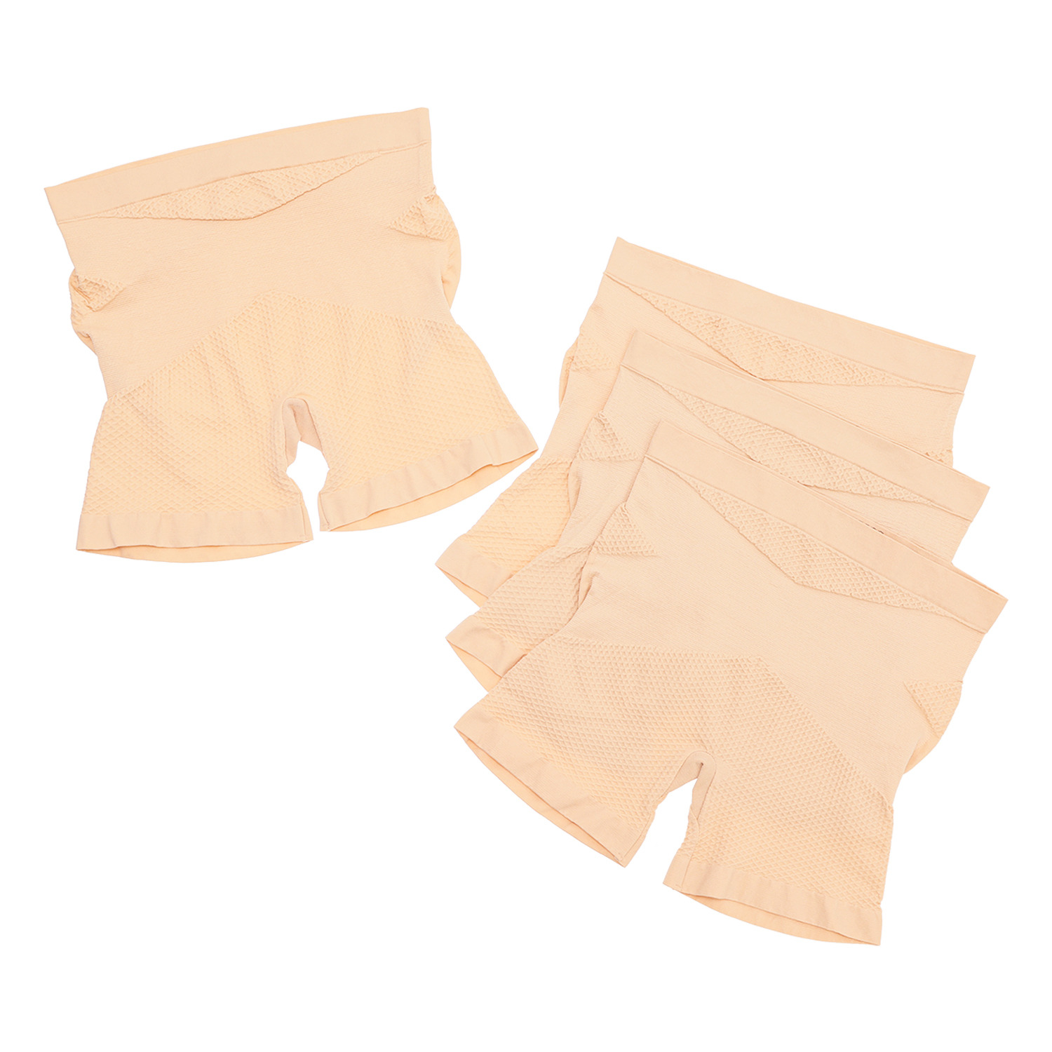 女の欲望 快適ワッフルメッシュ 骨盤＆ヒップサポート １．５分丈パンツ 同色４枚セット