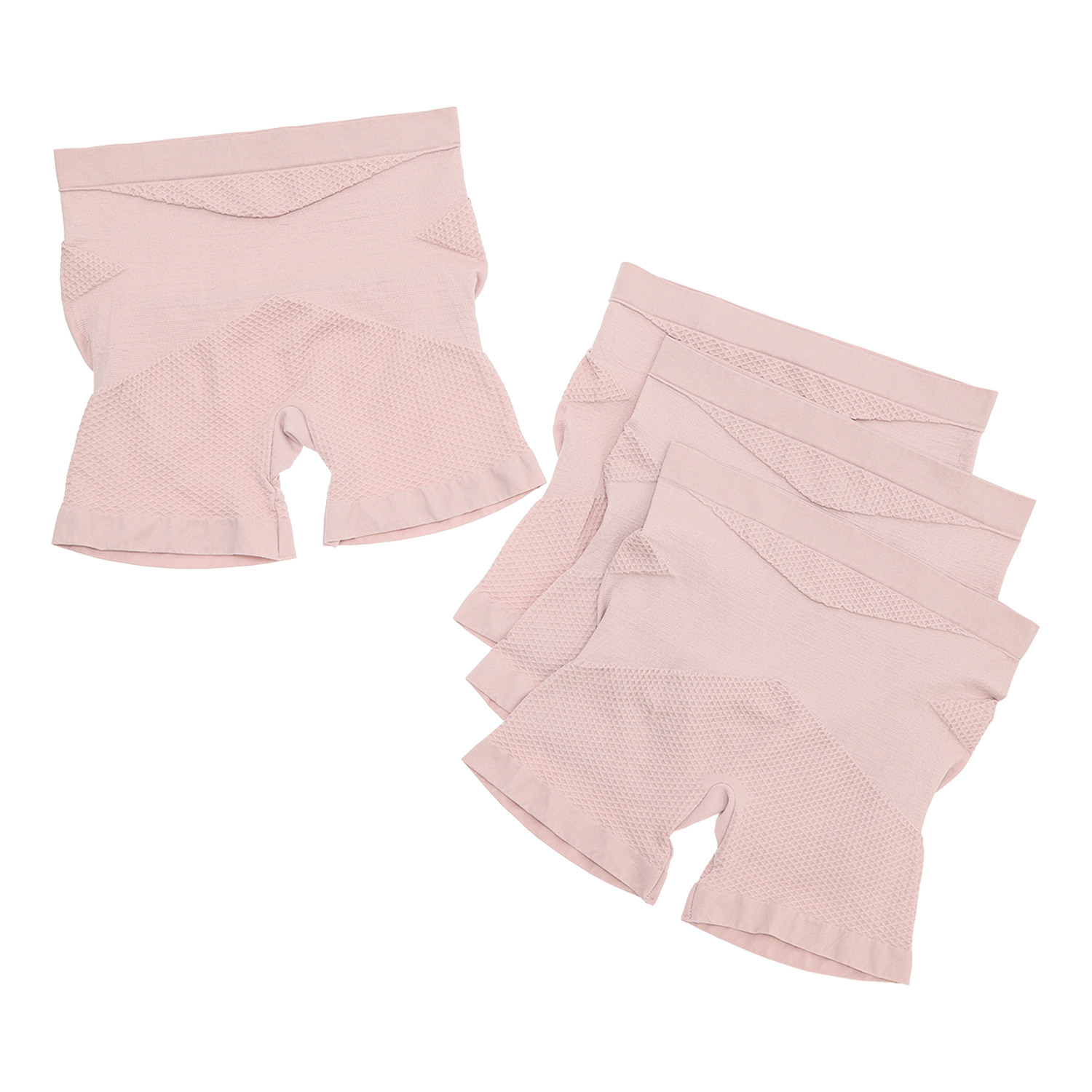 女の欲望 快適ワッフルメッシュ 骨盤＆ヒップサポート １．５分丈パンツ 同色４枚セット