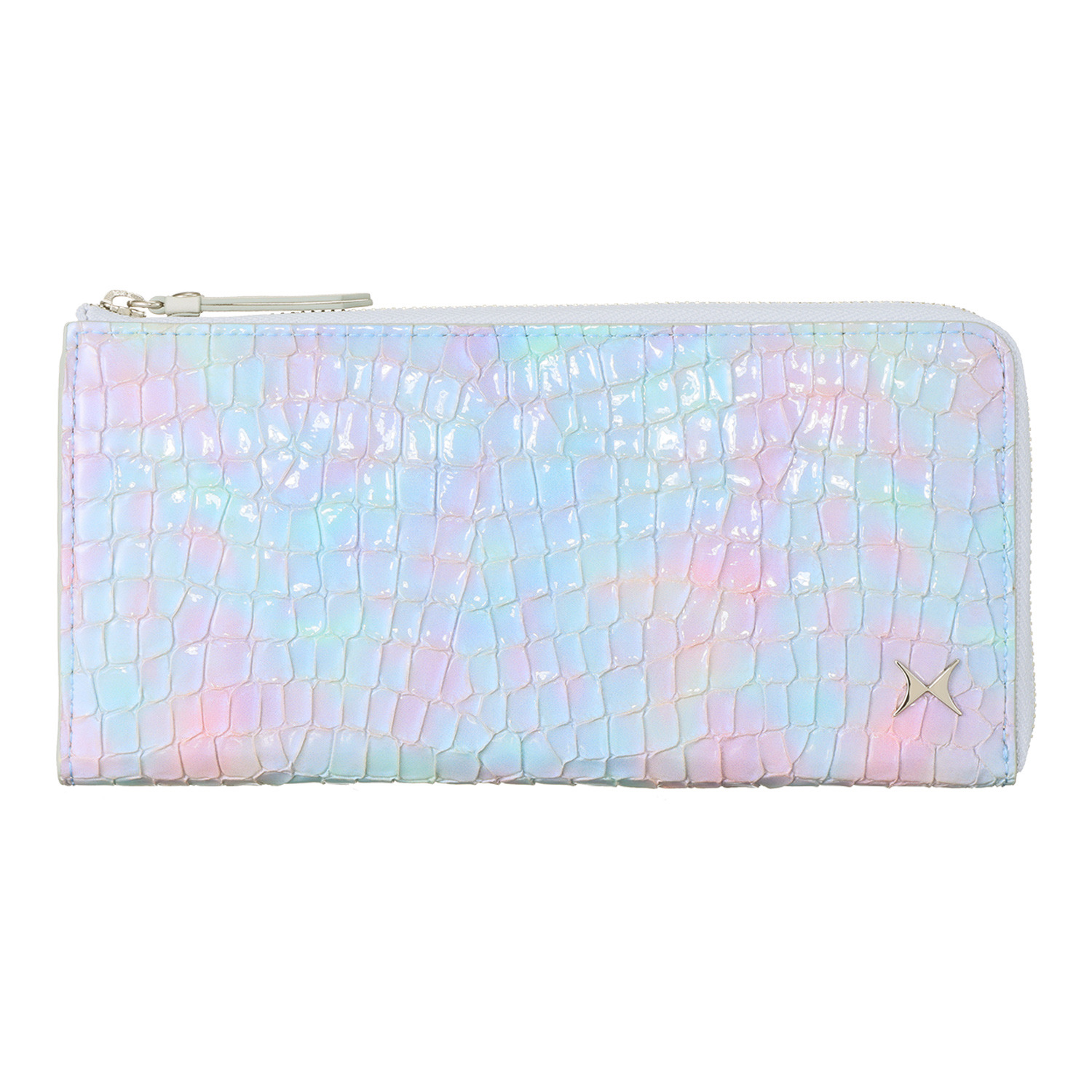 ハナエモリ イタリアンレザー パールエナメル クロコダイル柄 長財布