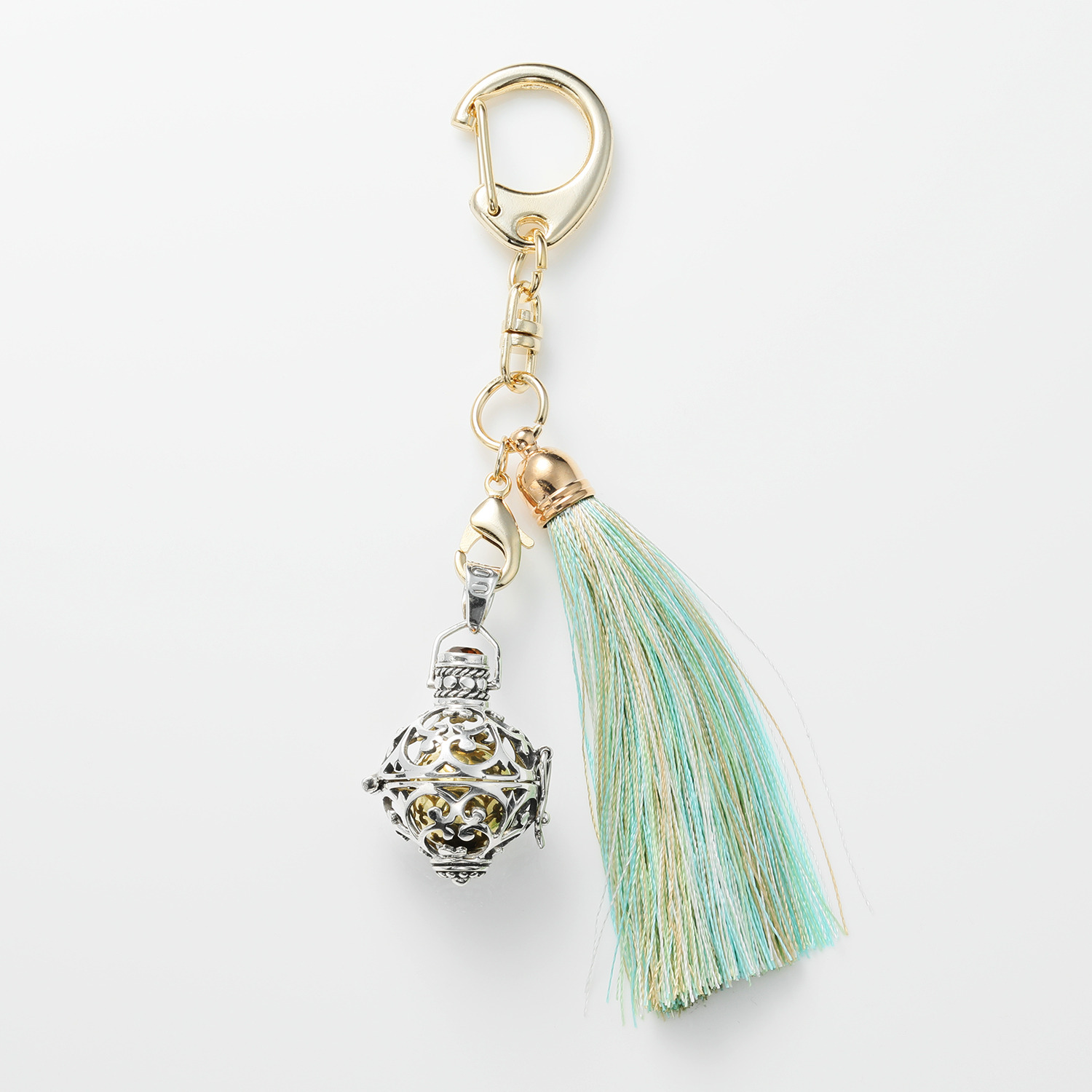 ガムランボール コードネックレス＆ キーホルダー付 ペンダントトップ ＜王宮の秘儀＞ 〜金財・成功・勝守り〜