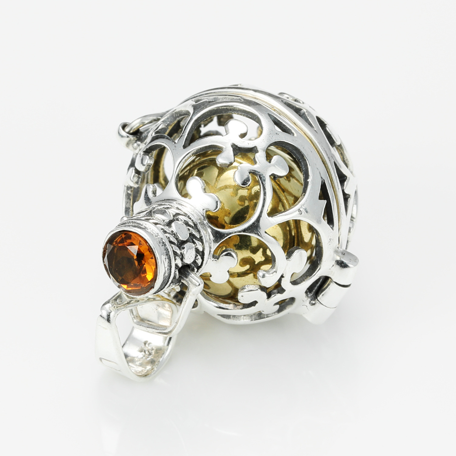 ガムランボール コードネックレス＆ キーホルダー付 ペンダントトップ ＜王宮の秘儀＞ 〜金財・成功・勝守り〜