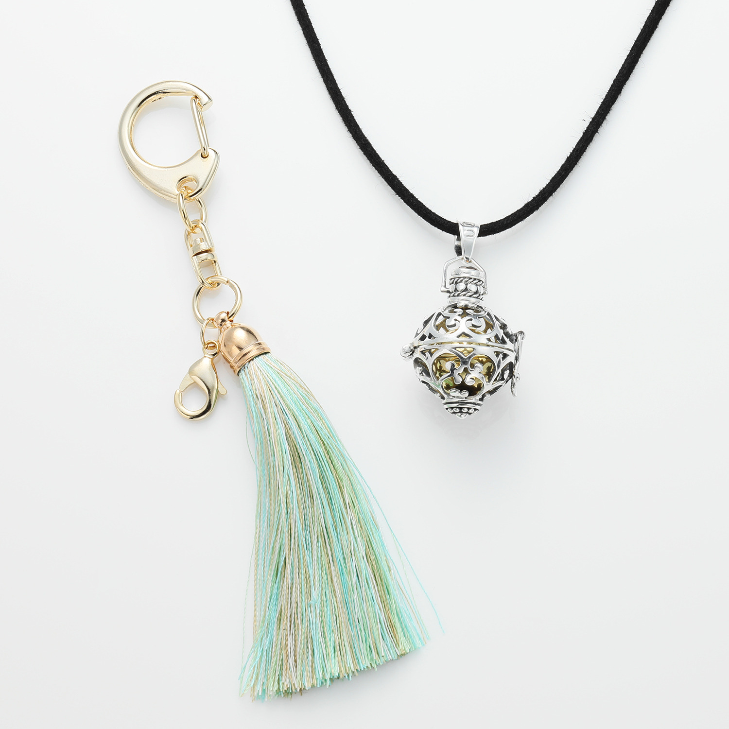 ガムランボール コードネックレス＆ キーホルダー付 ペンダントトップ ＜王宮の秘儀＞ 〜金財・成功・勝守り〜