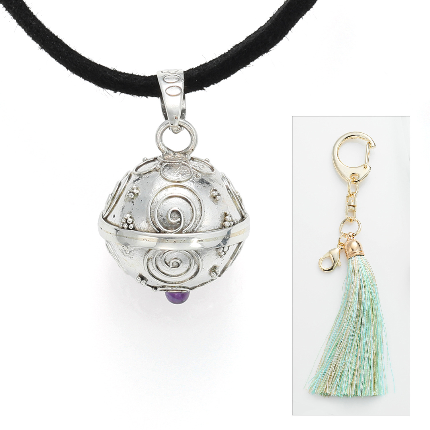 ガムランボール コードネックレス＆ キーホルダー付 ペンダントトップ ＜大金満＞ 〜金財拡大・浄化・解決成就〜