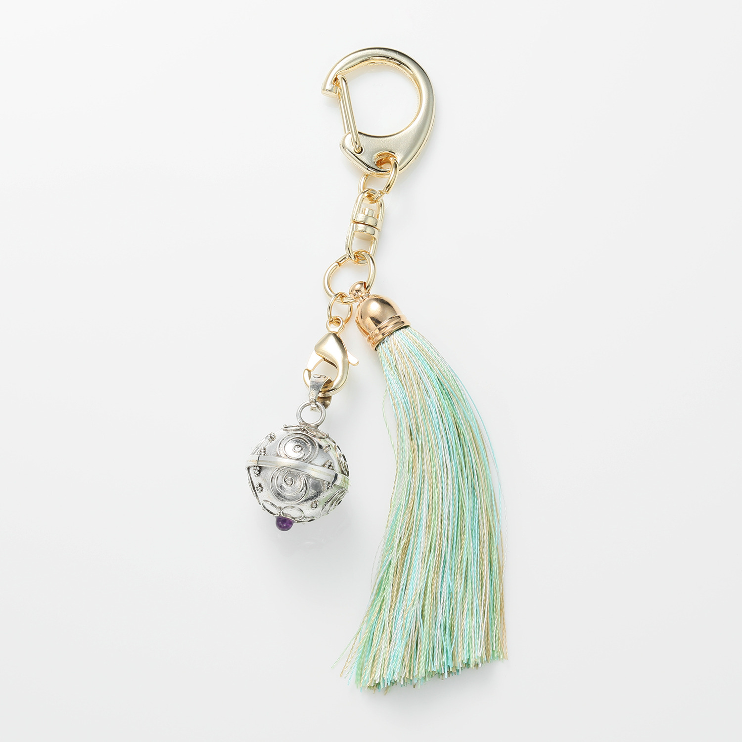 ガムランボール コードネックレス＆ キーホルダー付 ペンダントトップ ＜大金満＞ 〜金財拡大・浄化・解決成就〜