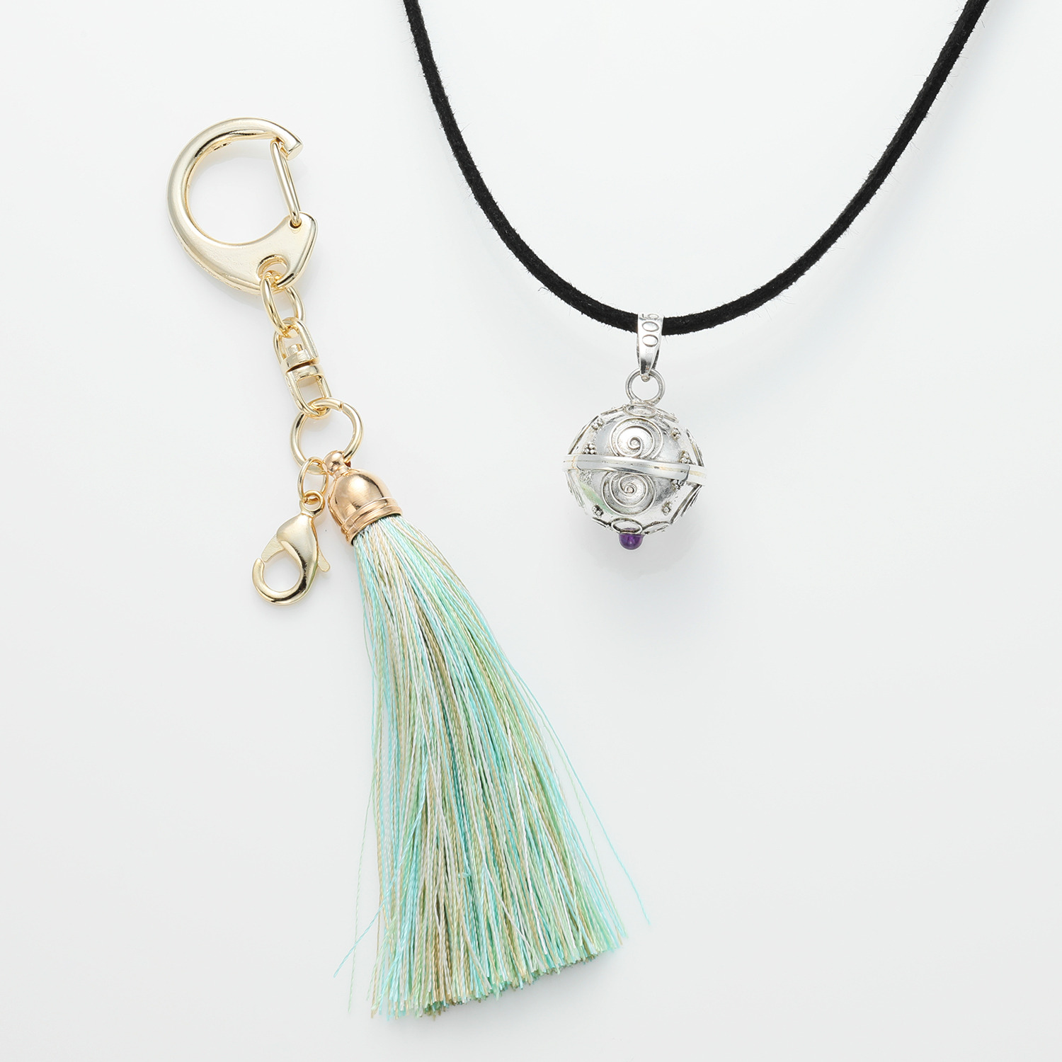 ガムランボール コードネックレス＆ キーホルダー付 ペンダントトップ ＜大金満＞ 〜金財拡大・浄化・解決成就〜