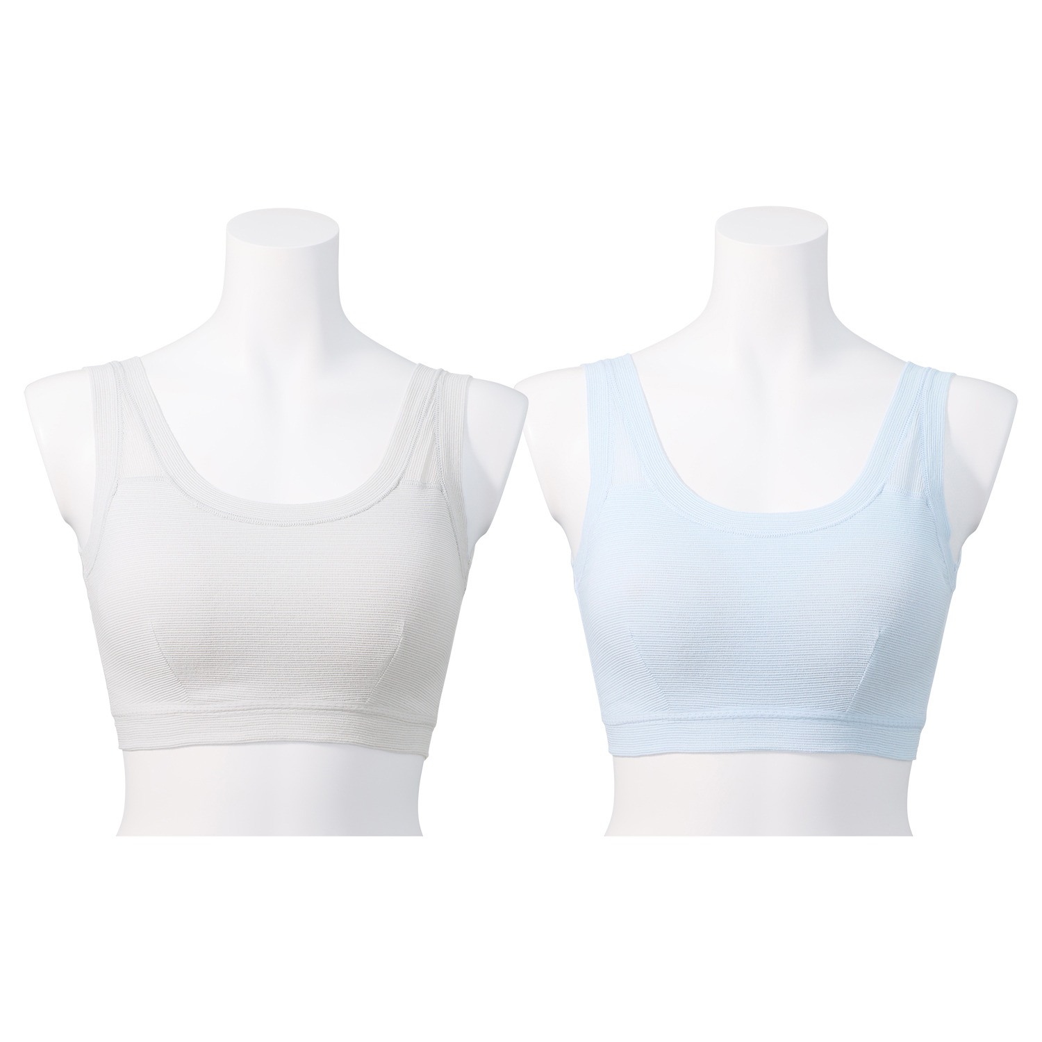 丸福ガーゼ 速乾・抗菌防臭 綿モダール混 ノンワイヤーブラジャー ２枚セット