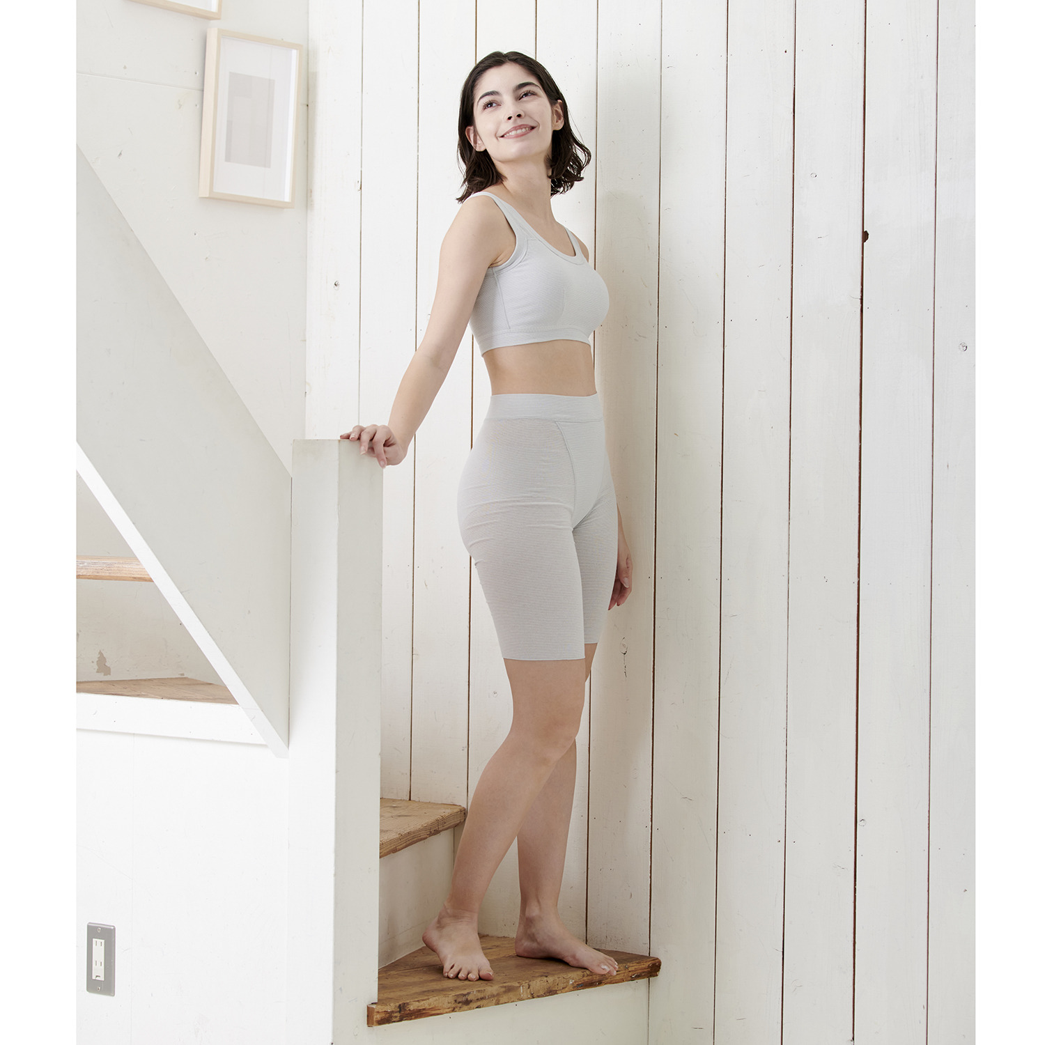 丸福ガーゼ 速乾・抗菌防臭 綿モダール混 ノンワイヤーブラジャー ２枚セット