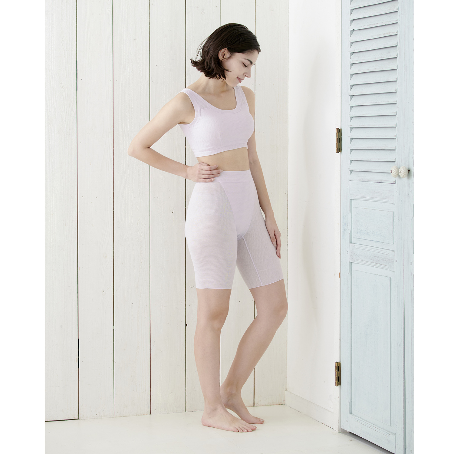 丸福ガーゼ 速乾・抗菌防臭 綿モダール混 ノンワイヤーブラジャー ２枚セット