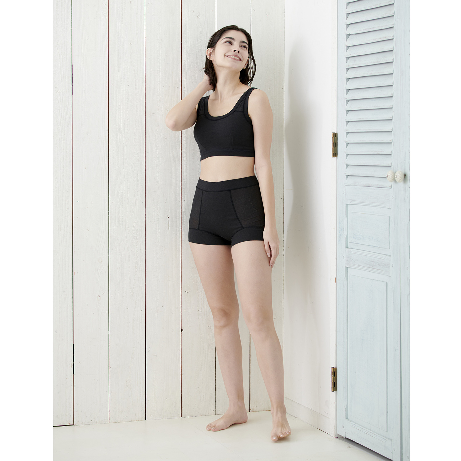 丸福ガーゼ 速乾・抗菌防臭 綿モダール混 ノンワイヤーブラジャー ２枚セット