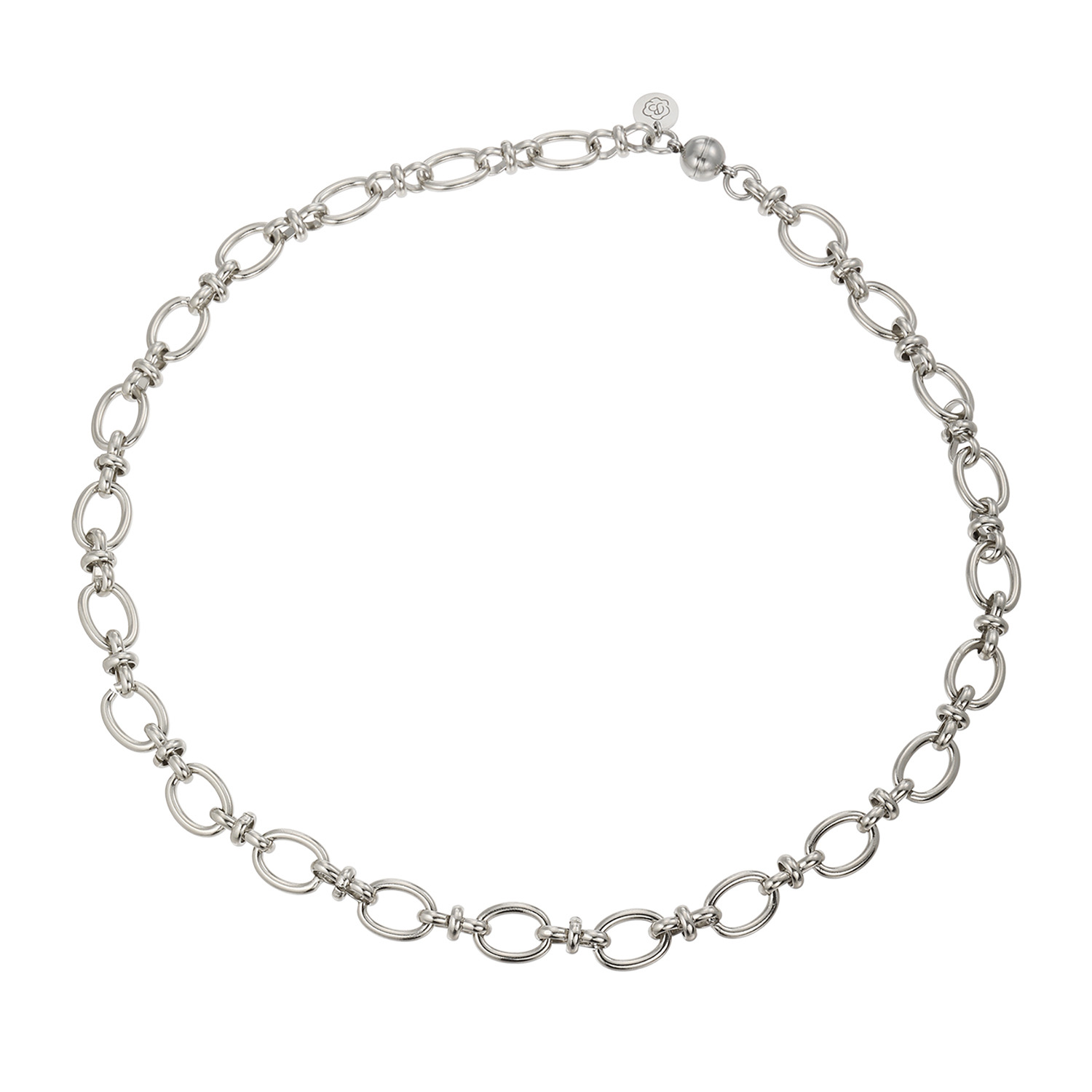 ブロッソ ステンレス オーバルデザイン マグネットクラスプ チェーンネックレス