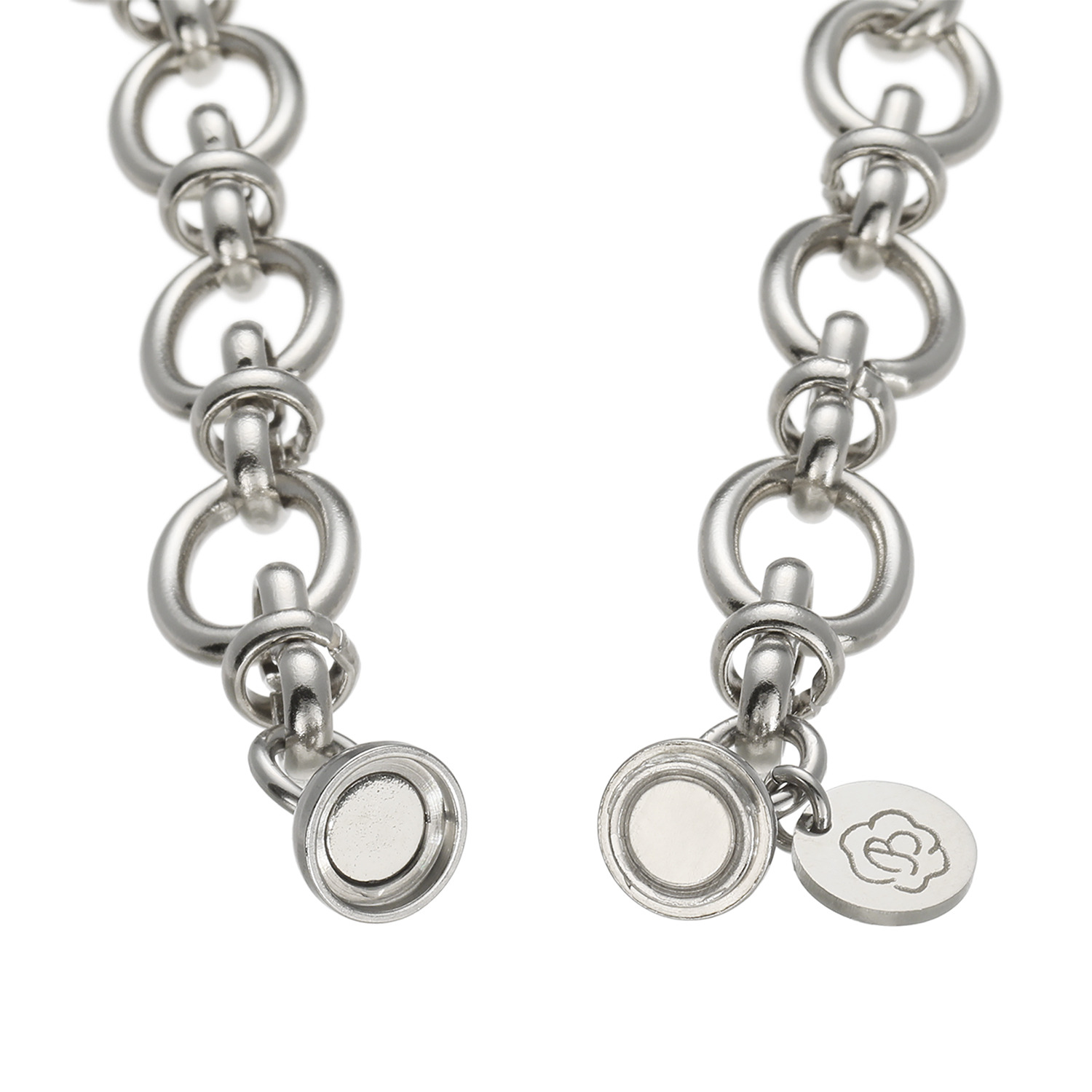 ブロッソ ステンレス オーバルデザイン マグネットクラスプ チェーンネックレス