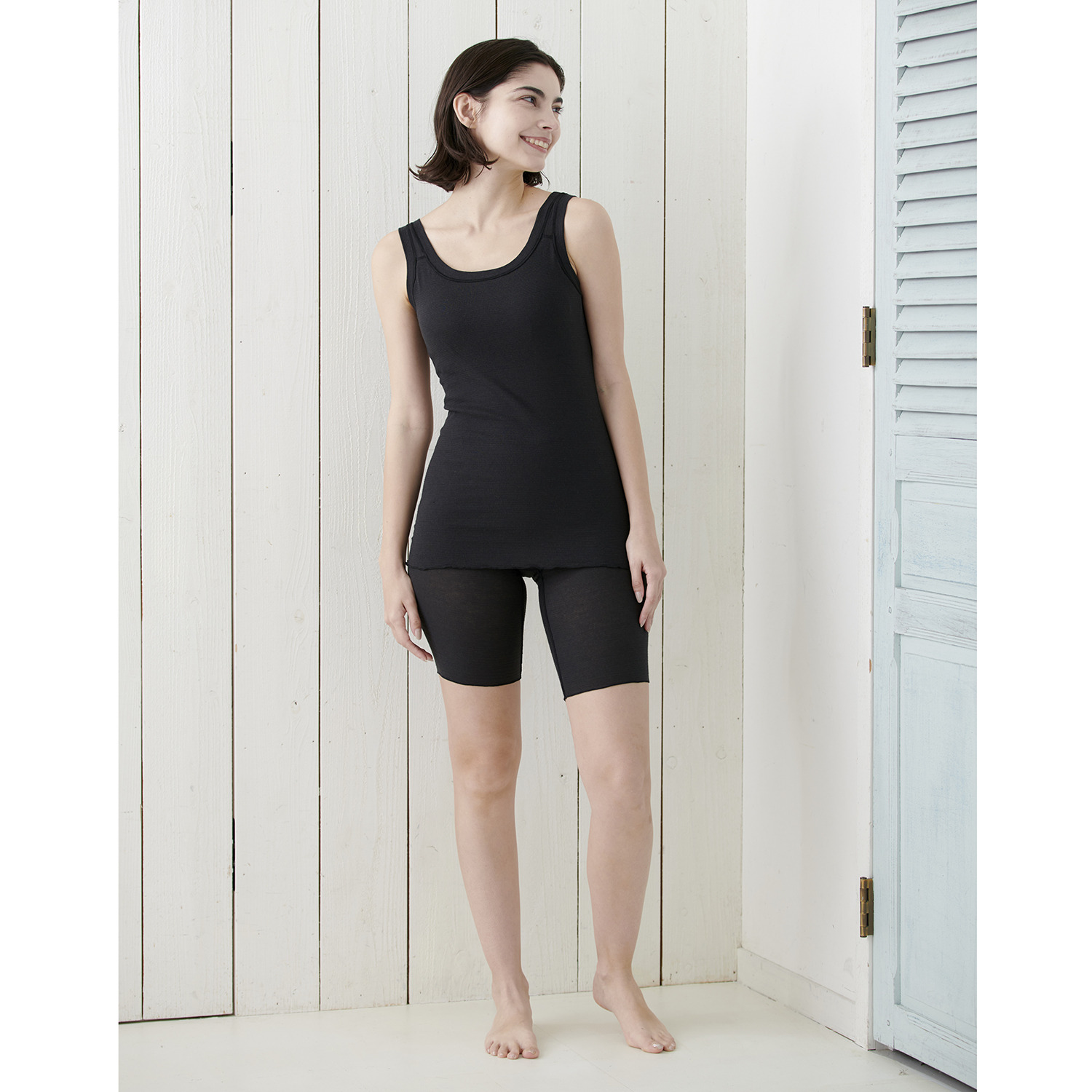 丸福ガーゼ 速乾・抗菌防臭 綿モダール混 カップ付タンクトップ ２枚セット