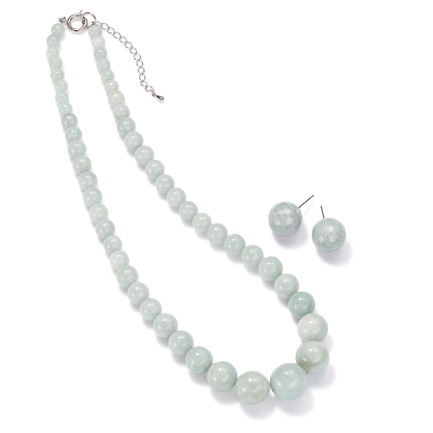 ミャンマー産 無染色本翡翠 丸玉グラデーション ネックレス