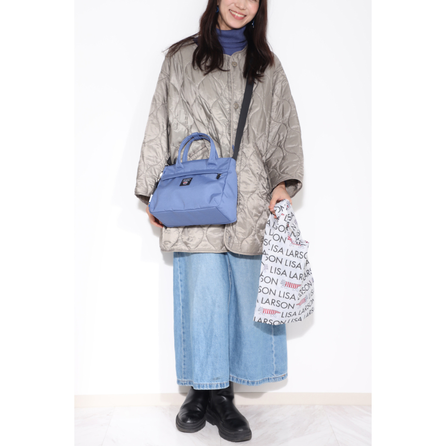 リサ・ラーソン エコバッグ付 はっ水・軽量 ２ウェイショルダーバッグ