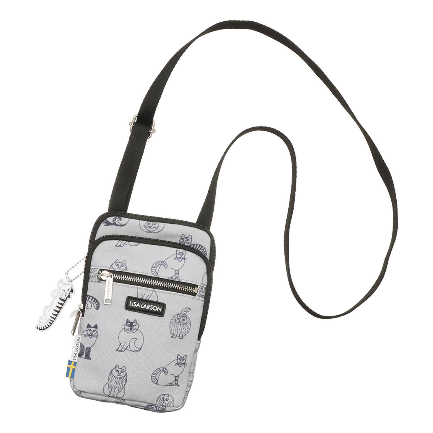 リサ・ラーソン スケッチねこたち 軽量 スマホショルダーバッグ