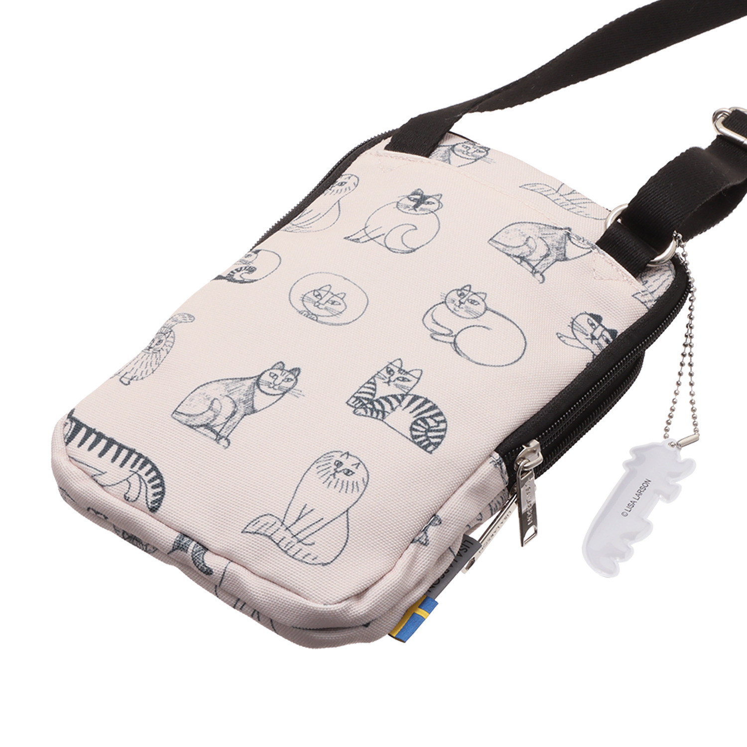 リサ・ラーソン スケッチねこたち 軽量 スマホショルダーバッグ