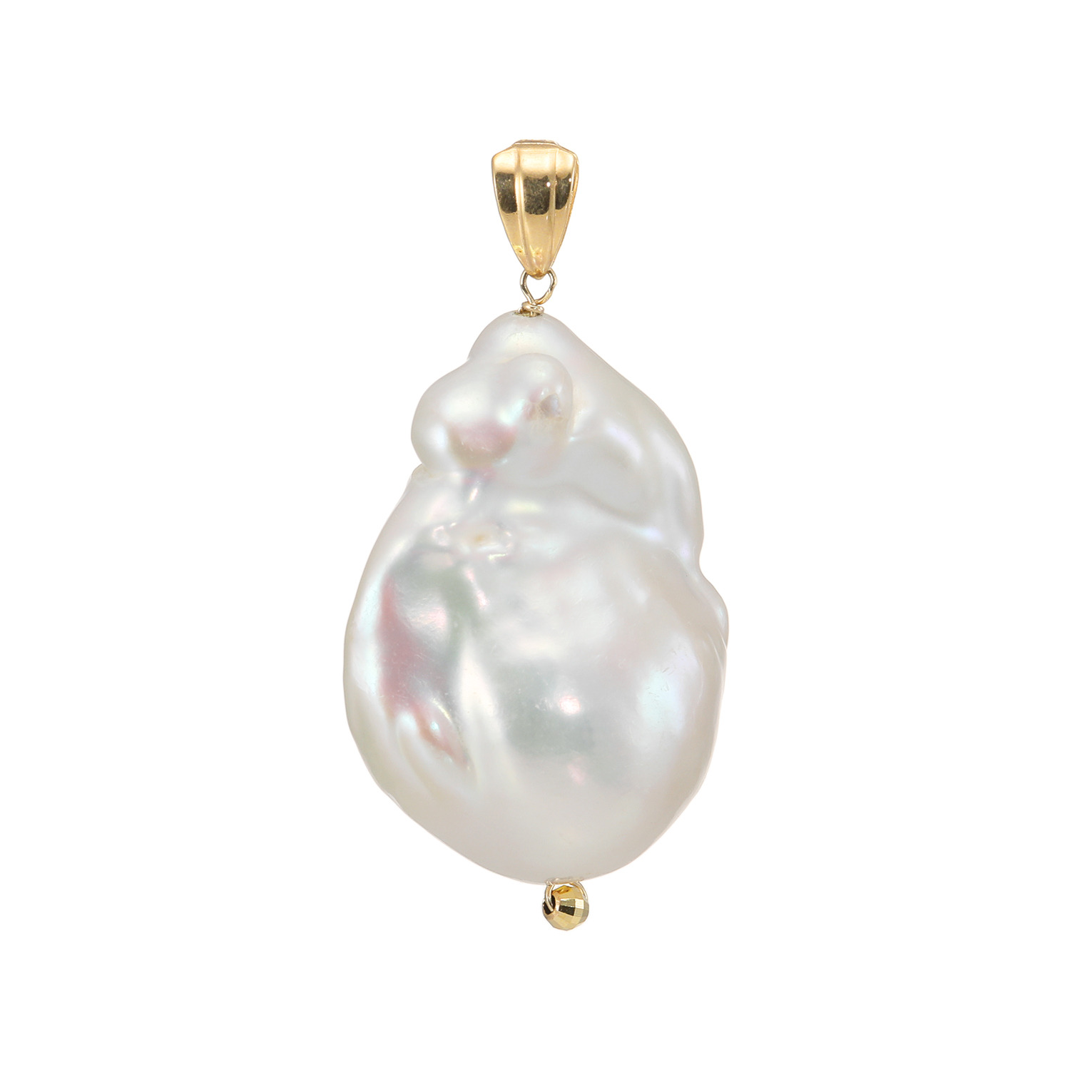 シマ・キャプシーヌ １０Ｋ 淡水バロックパール ペンダントトップ