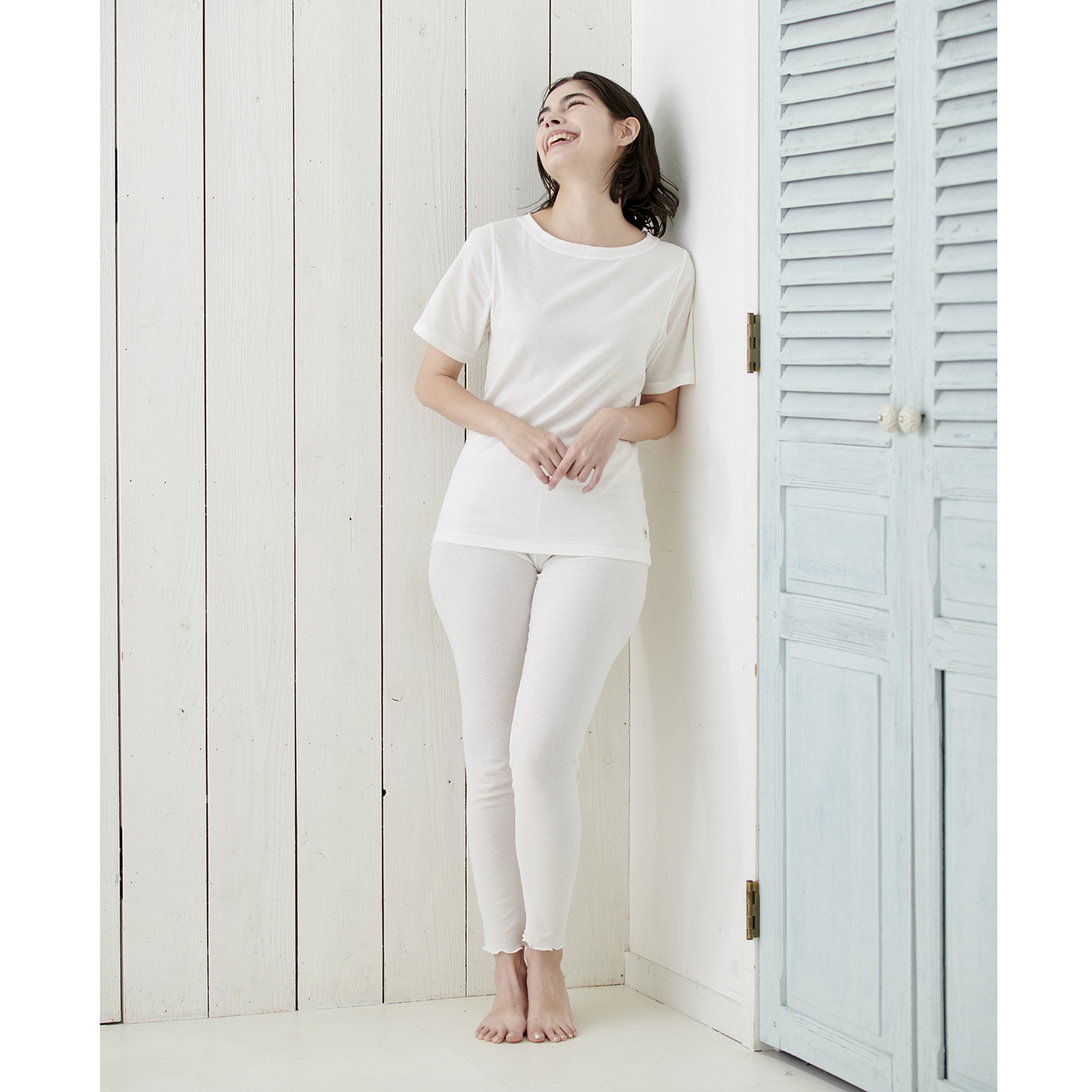 丸福ガーゼ 素肌に着て気持ちいい！ 半袖トップス