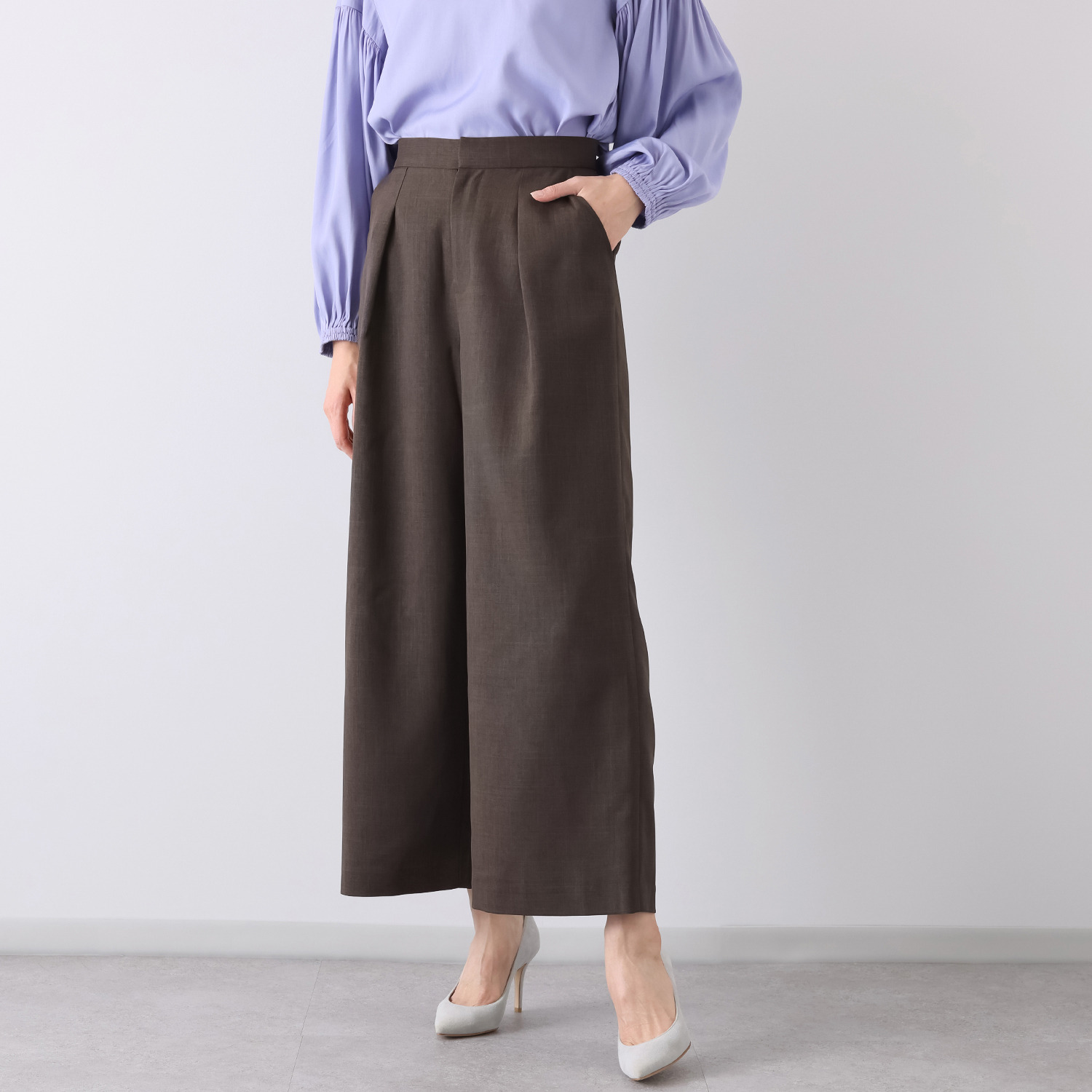 ボン・サンス ワンタック ワイドパンツ