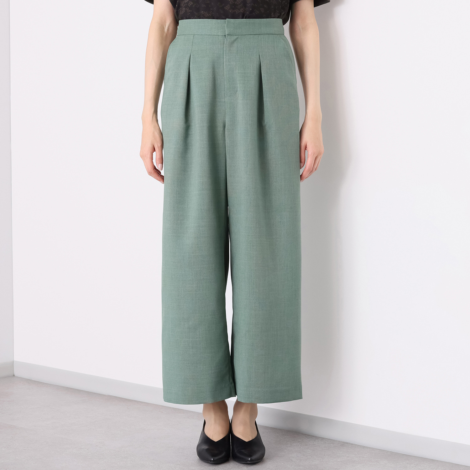 ボン・サンス ワンタック ワイドパンツ