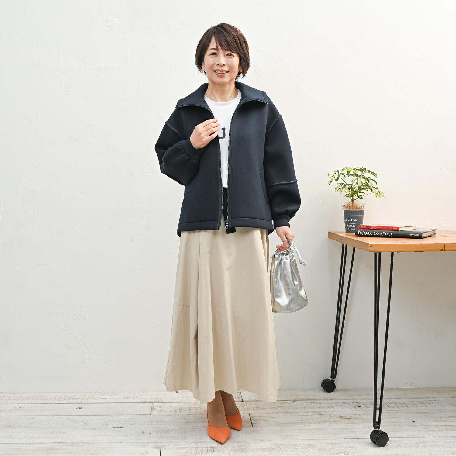 アンリック　オー　ブルー ソフトダンボール パイピングアクセント バックシャン エアーブルゾン