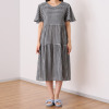 リラキュート 吸水速乾 綿１００％クレープ素材 ティアードフリル ワンピース