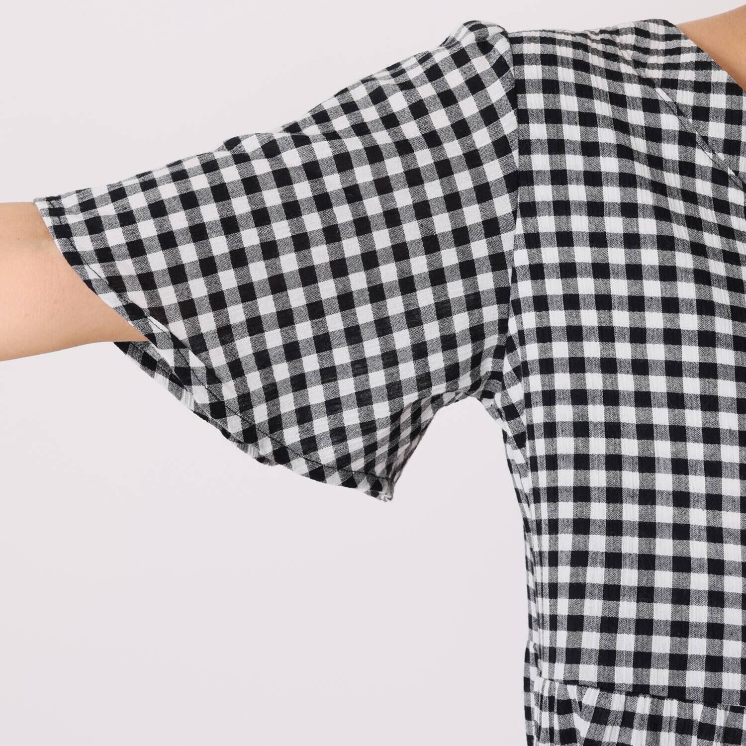 リラキュート 吸水速乾 綿１００％クレープ素材 ティアードフリル ワンピース