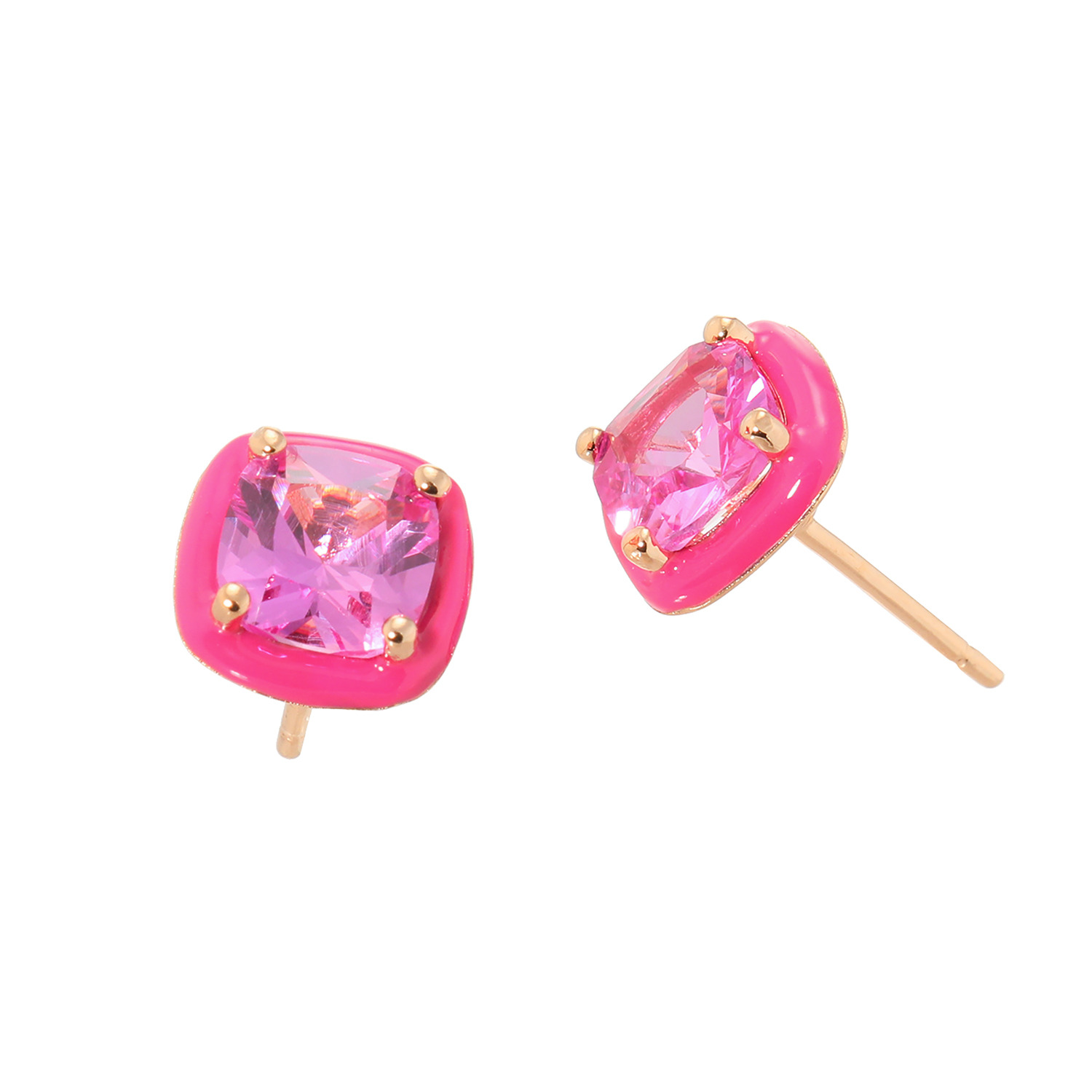 ローザリュール クッションカットＣＺ エナメル ピアス