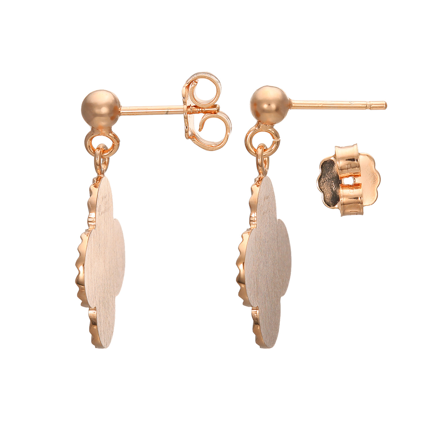 ローザリュール ダイヤモンドカット クローバーデザイン ドロップピアス