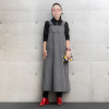 ヒロコ　デシネール ヒッコリー生地 大人の女性のための ニューカジュアル ジャンパースカート