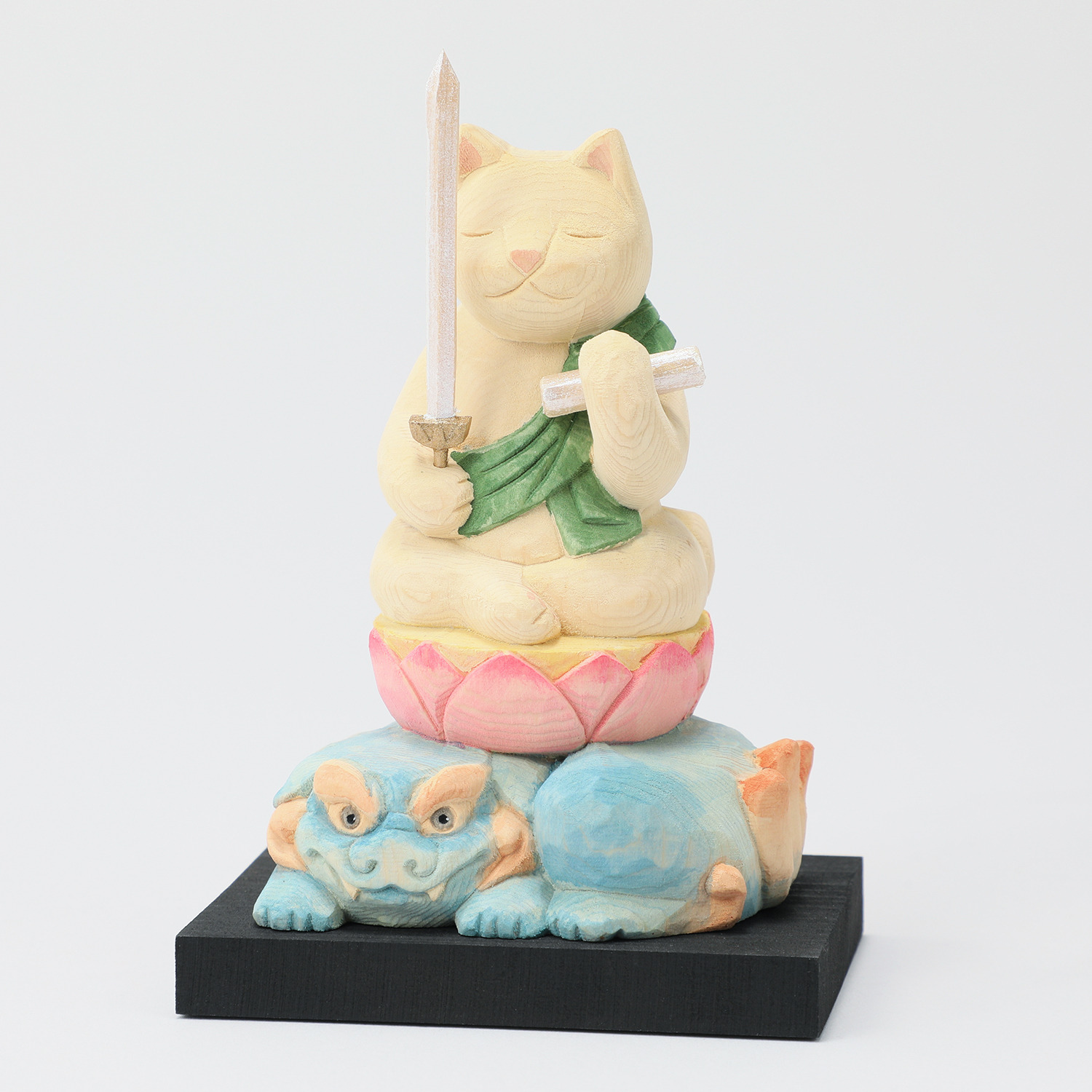 猫ｂｕｄｄｈａ 木彫り像