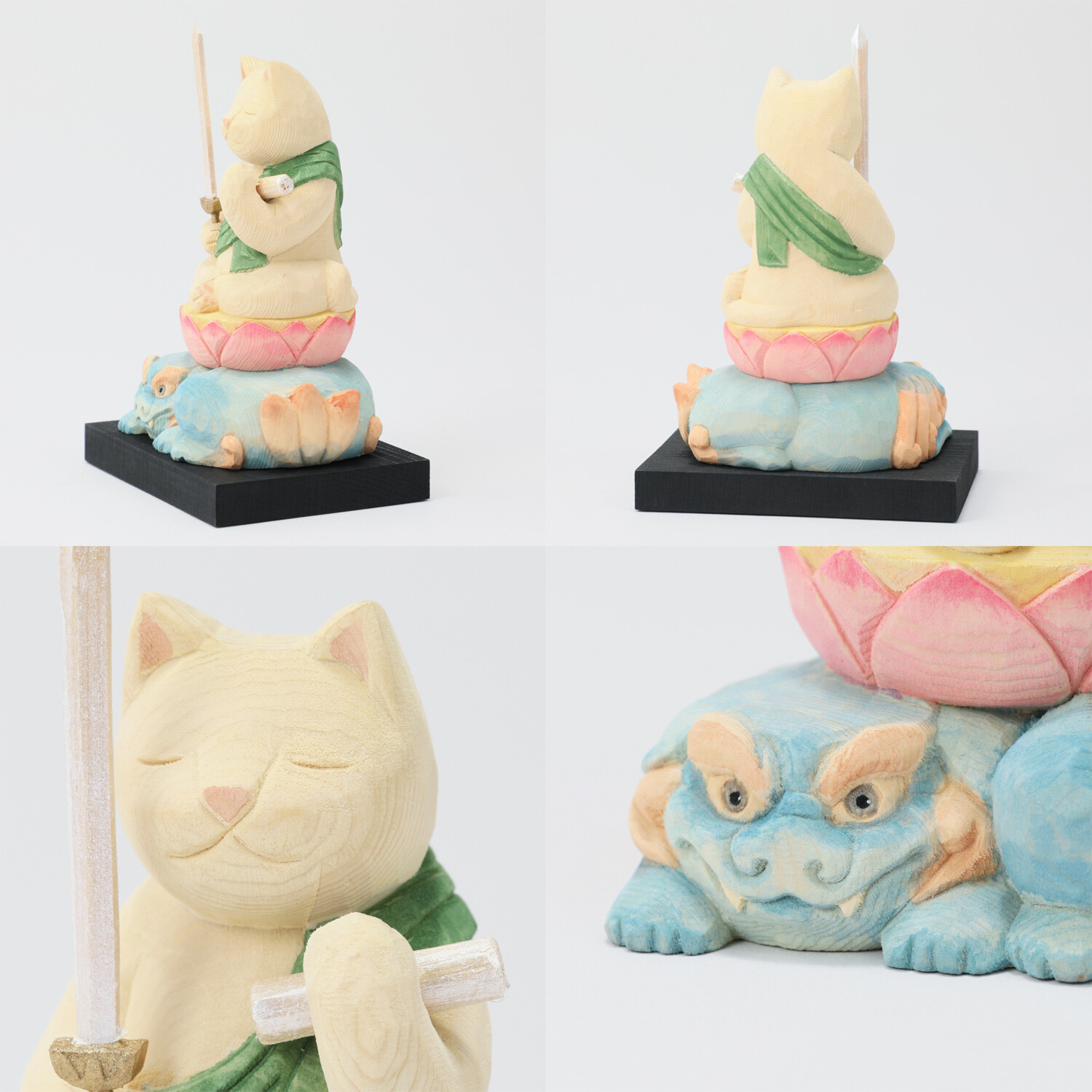 猫ｂｕｄｄｈａ 木彫り像