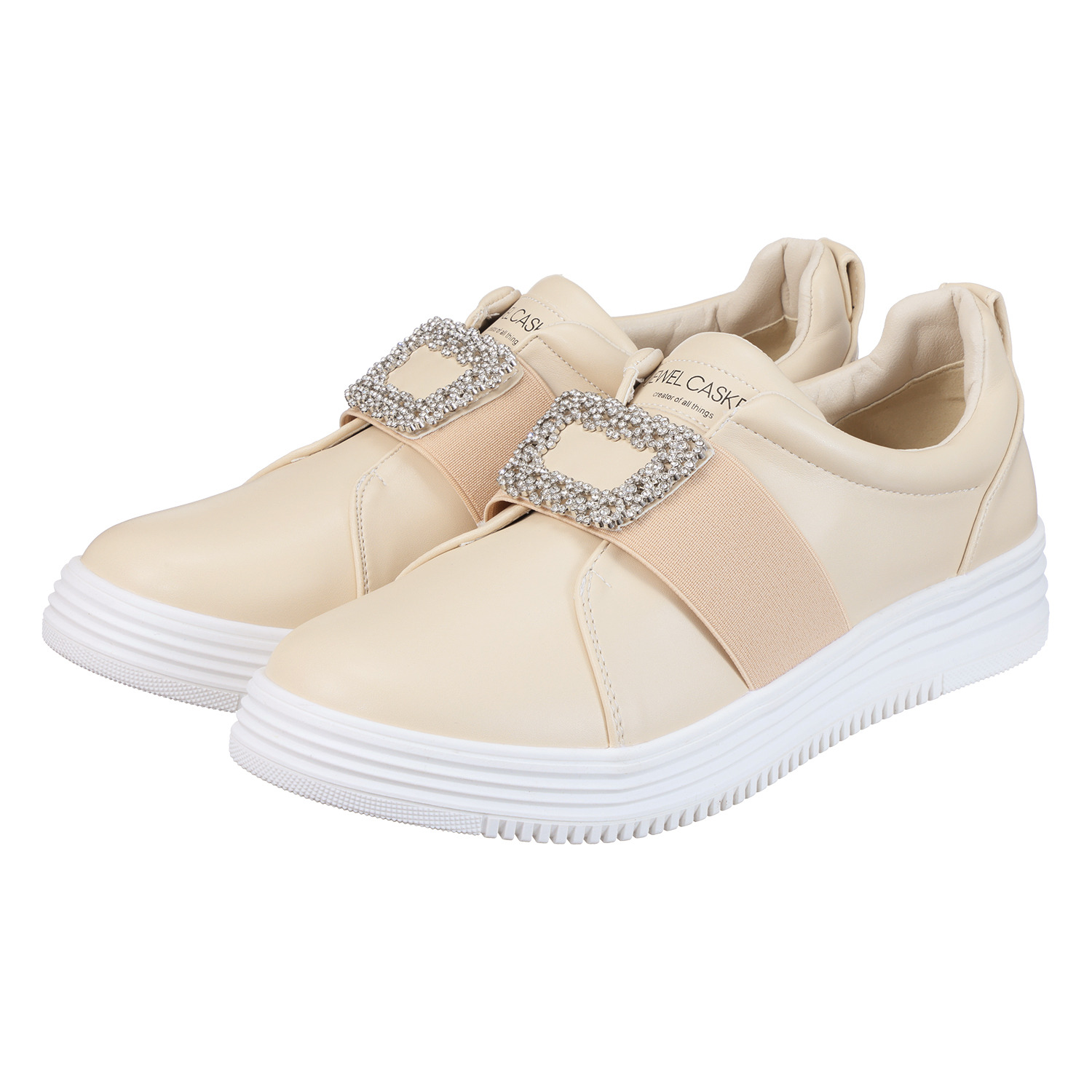 ジュエルキャスケット バックルアクセント ウェッジスリッポン