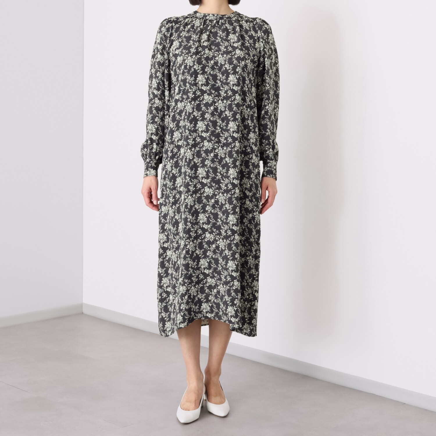 オーソリア 明林繊維 風通ジャガード使用 ロングワンピース